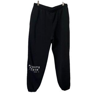 Tim Hortons Sweatpants Large Joggers Always Fresh Black Cozy Comfort Loungewear